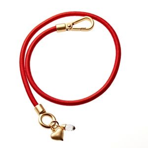 Bungee Cord Wrap Bracelet in Red with Gold
